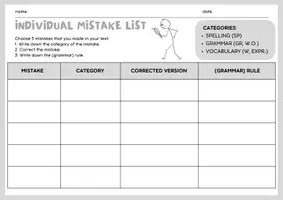 Vorschau - Arbeitsblätter - Individual mistake list - Seite 2