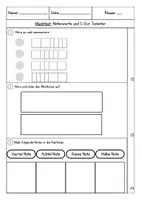 Vorschau - Test - Musiktest Rhythmusdiktat, Notenwerte, C-Dur Tonleiter - Seite 1