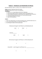 Vorschau - Arbeitsblätter - Reaktionen von Metalloxiden mit Wasser + Experiment - Deckblatt