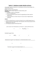 Vorschau - Arbeitsblätter - Reaktionen von unedlen Metallen mit Säuren + Experiment - Deckblatt
