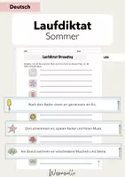 Vorschau - Fördermaterial/Inklusion - Laufdiktat / Schleichdiktat - Sommer - Deckblatt