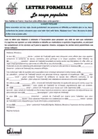 Vista previa - Hojas de trabajo - LETTRE FORMELLE – LA SOUPE POPULAIRE (Conjugaison) - página 1