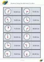Vorschau - Spiele - Uhrendomino: ganze und halbe Stunde, mit Ziffern, 24h, (V2) - Deckblatt