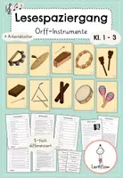 Vorschau - Arbeitsblätter - Orff-Instrumente Lesespaziergang & Arbeitsblätter | Kl. 1 - 3 - Deckblatt