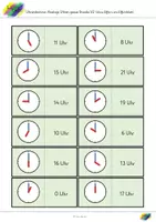 Vorschau - Spiele - Uhrendomino: analog ganze Stunde, ohne Ziffern, 24h, V2 - Deckblatt