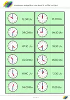 Vorschau - Spiele - Uhrendomino: ganze und halbe Stunde, MIT Ziffern, 12h (V1) - Seite 2