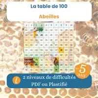 Aperçu - Jeux - La table de 100 sur les abeilles - Page de couverture