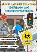 Vorschau - Arbeitsblätter - Sicher auf dem Schulweg: Gefahren und Herausforderungen - Deckblatt