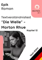 Vorschau - Arbeitsblätter - Die Welle (Morton Rhue) – Kapitel 12: Textverständnistest mit Lösung - Deckblatt