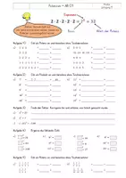 Vorschau - Arbeitsblätter - Potenzen und Wurzeln - Potenzen mit Lösungen AB 01-02 - Deckblatt