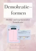 Vorschau - Arbeitsblätter - Demokratieformen: direkte und repräsentative Demokratie (Infotext, Arbeitsblatt, Lösung, Urteilsbildung) - Deckblatt