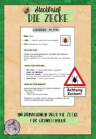 Vorschau - Arbeitsblätter - Steckbrief Zecke : Informationen über Zecken für Grundschüler - Deckblatt