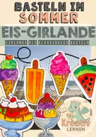 Vorschau - Mal- und Bastelvorlagen - Girlande Eis im Sommer - Deckblatt