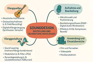 Vorschau - Arbeitsblätter - Arbeitsblatt "Sounddesign - Erstellung und Bearbeitung von Klängen" + interaktive Lösung & MP3 + Mindmap - Seite 1