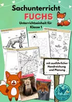 Vorschau - Stundenentwürfe - Der Fuchs, Sachunterricht Klasse 1, Arbeitsblätter und Planung - Deckblatt
