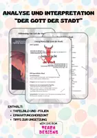 Vorschau - Stundenentwürfe - Fertige Stundenplanung: Der Gott der Stadt (Heym) - Deckblatt