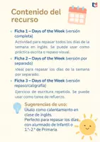 Vista previa - Hojas de trabajo - Days of the Week (Recurso en inglés) - página 1