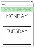 Vista previa - Hojas de trabajo - Days of the Week (Recurso en inglés) - página 3