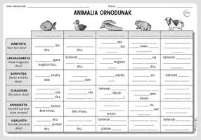 Vista previa - Hojas de trabajo - Animalia ornodunak. Informazio taulak eta irudiak - página 2