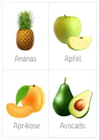 Vorschau - Arbeitsblätter - 40 Bildkarten und 40 Wortkarten zum Wortschatz Obst - Seite 1