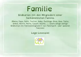 Vorschau - Spiele - Familienmitglieder einfach und schwierig - DaZ/Sachunterricht - Deckblatt