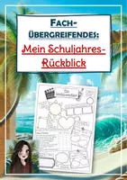 Vorschau - Mal- und Bastelvorlagen - Mein Schuljahresrückblick / Schuljahresende (Reflexion des Schuljahres) #silvesterknaller24 - Deckblatt
