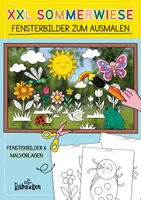 Vorschau - Mal- und Bastelvorlagen - XXL Blumenwiese ☀️🌸 Malvorlage & Fensterbild für den Sommer - Deckblatt