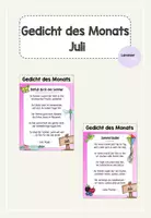 Vorschau - Arbeitsblätter - Gedicht des Monats - Juli (2 unterschiedliche) - Deckblatt