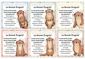 Vorschau - Bildkarten - Grußkärtchen / Feriengruß zum 1. Zeugnis (wahres Zeugnis) / Otterklasse - Seite 2