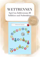 Vorschau - Spiele - "Wettrennen" Rechenspiel ZR 20 Addition / Subtraktion - Deckblatt