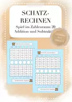 Vorschau - Spiele - "Schatzrechnen" Rechenspiel Zahlenraum 20 Addition / Subtraktion - Deckblatt