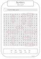 Vorschau - Arbeitsblätter - Numbers - Word Search mit Lösungen - Seite 1