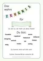 Vorschau - Anderer Materialtyp - Das wahre Zeugnis - persönliches Abschlusszeugnis zum Schuljahresende - Seite 1