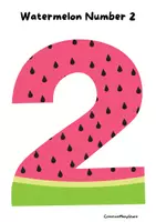 anteprima - Flashcard - Watermelon Numbers 1-9/Printable Math Activity - Pagina 2