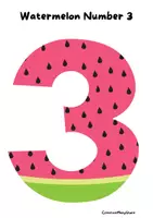 anteprima - Flashcard - Watermelon Numbers 1-9/Printable Math Activity - Pagina 3