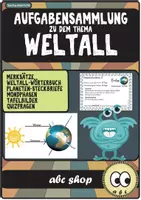Vorschau - Merkblätter - Aufgabensammlung zum Thema Weltall und Sonnensystem - Deckblatt