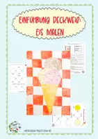 Vorschau - Mal- und Bastelvorlagen - Fertige Kunststunde: Ein eigenes Eis malen mit Deckweiß - Seite 1