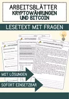 Vorschau - Arbeitsblätter - Kryptowaehrungen und Bitcoin Arbeitsblätter mit Fragen + Lösungen Leseverstehen und Wortschatz - Deckblatt