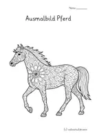 Vorschau - Mal- und Bastelvorlagen - 29 Pferd Ausmalbilder im Mandala Style ab 1.Kl 🐴 - Seite 1