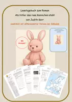 Vorschau - Anderer Materialtyp - Lesetagebuch "Als Hitler das rosa Kaninchen stahl" + differenzierte Version - Deckblatt