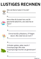 Vorschau - Arbeitsblätter - Lustiges Rechnen Zahlenraum 100 - Seite 1