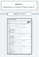 Vorschau - Arbeitsblätter - Feedbackbogen zur Präsentation (Sprache: Deutsch) - Deckblatt