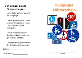 Vorschau - Arbeitsblätter - Fußgänger Führerschein - Seite 1