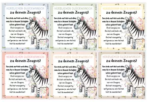 Vorschau - Bildkarten - Grußkärtchen / Feriengruß zum 1. Zeugnis (wahres Zeugnis) / Zebraklasse - Seite 2