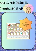 Vorschau - Arbeitsblätter - Words and pictures - summer and beach - Deckblatt