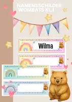 Vorschau - Mal- und Bastelvorlagen - Wombats Namens- und Leseschilder – Persönlich & tierisch niedlich durch den Schulalltag - Deckblatt