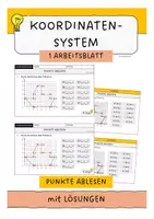 Vorschau - Arbeitsblätter - Koordinatensystem - Punkte ablesen (Gitternetz) - Deckblatt