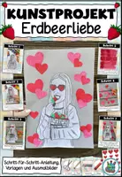 Vorschau - Stundenentwürfe - Kunstprojekt "Erdbeerliebe - rot auf grau" - Deckblatt