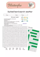 Vorschau - Arbeitsblätter - Suchsel/Word search: weather - Deckblatt