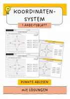 Vorschau - Arbeitsblätter - Koordinatensystem - Punkte ablesen (Gitternetz) - Deckblatt